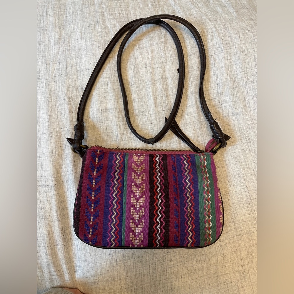 Boho Woven Print Crossbody Bag